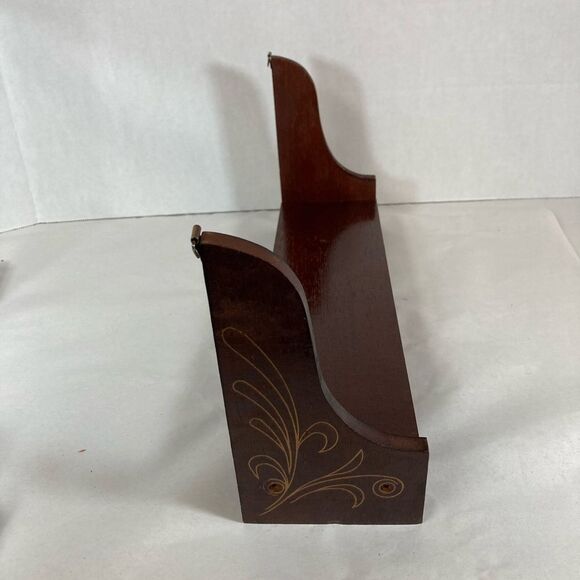 Wooden Display Shelf 15” Across Scroll Design Wood Finish Grannycore Cottagecore - Picture 6 of 9